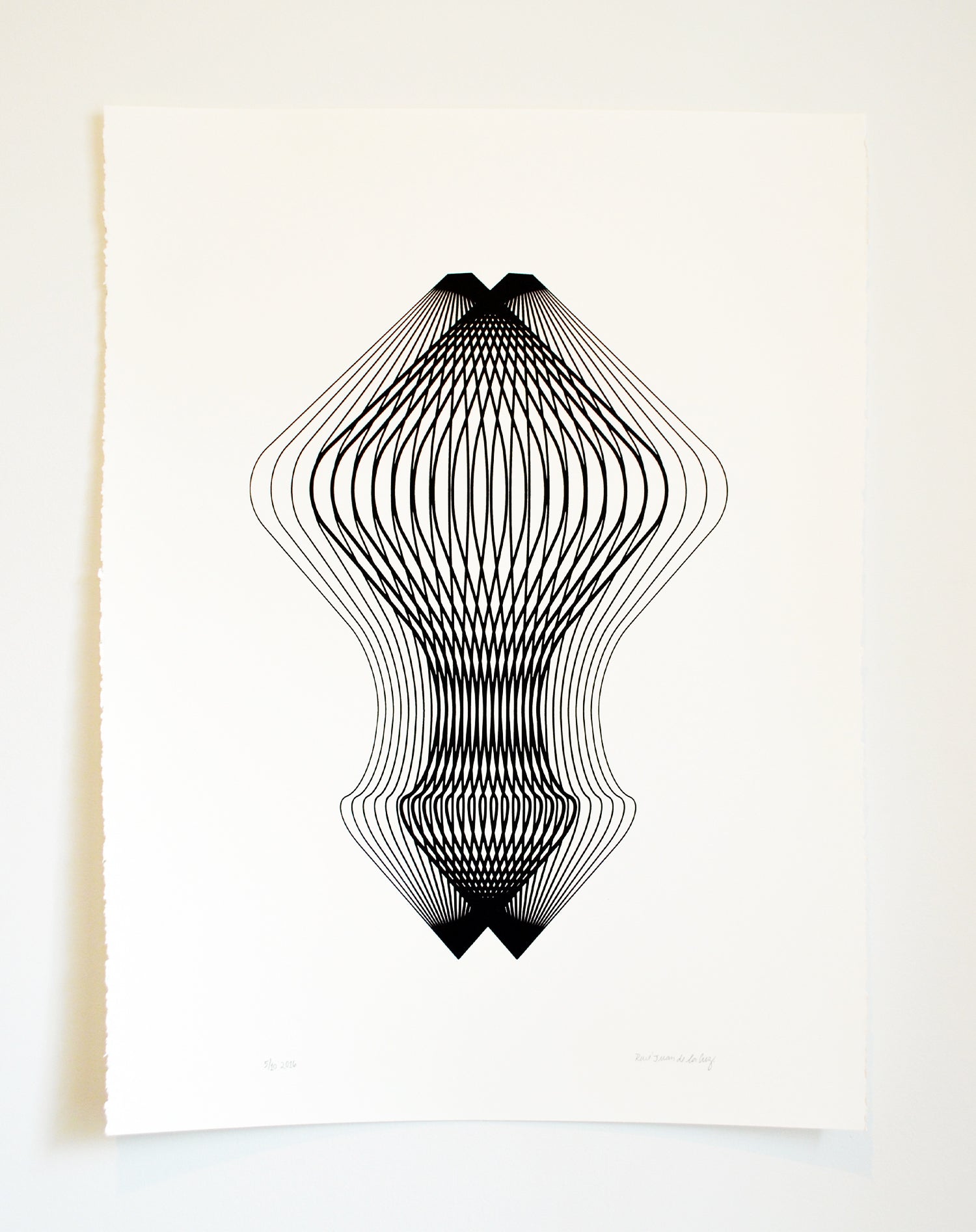 Pendulum limited edition hand-pulled silkscreen print by Trixel Brooklyn, geometric design on 250gsm cotton folio, signed and numbered, 22x30 inches